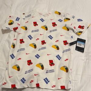 Nike White T-Shirt with Colorful Taco Graphics